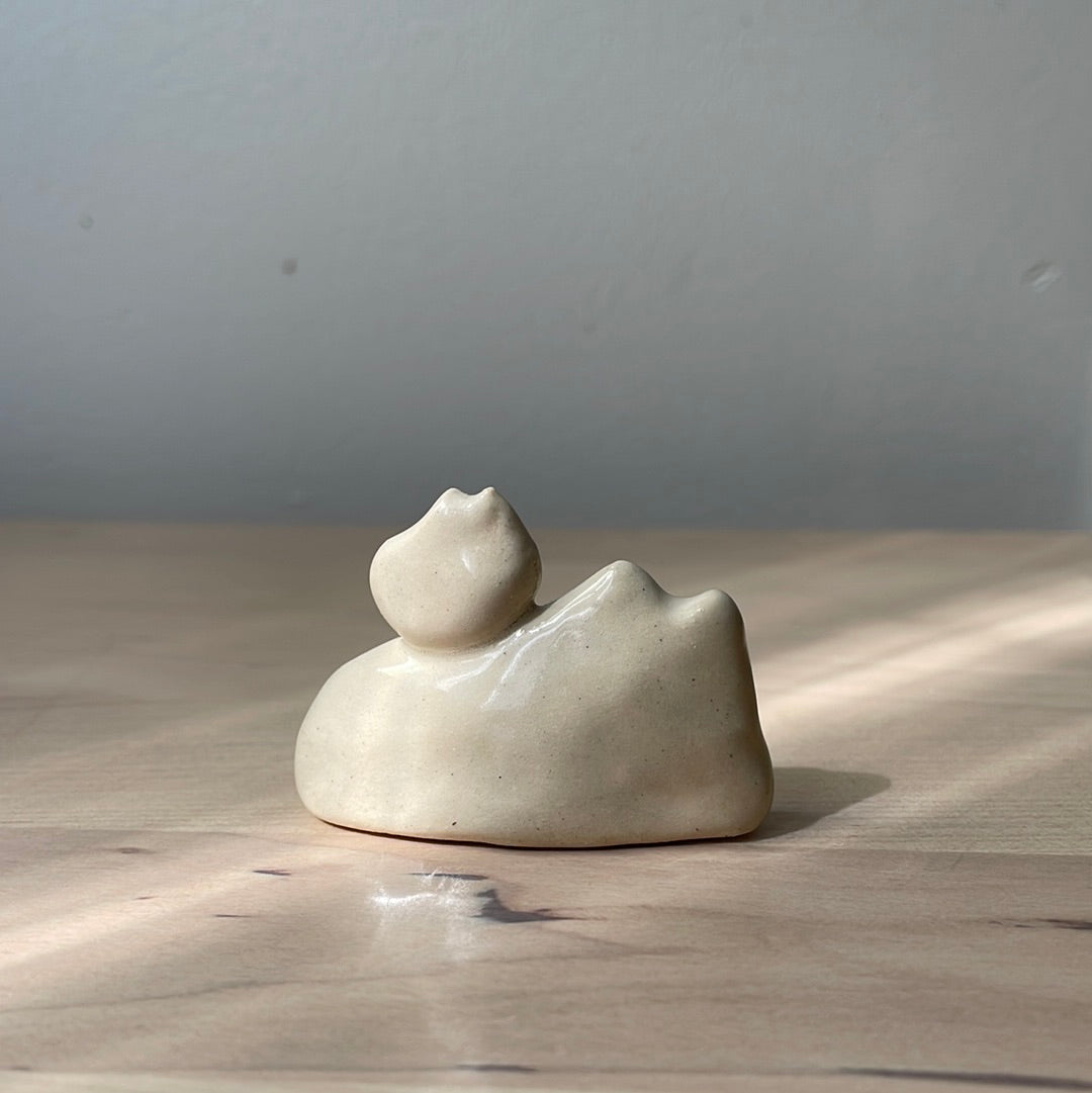 Two kitties: Handmade ceramic cat figurine