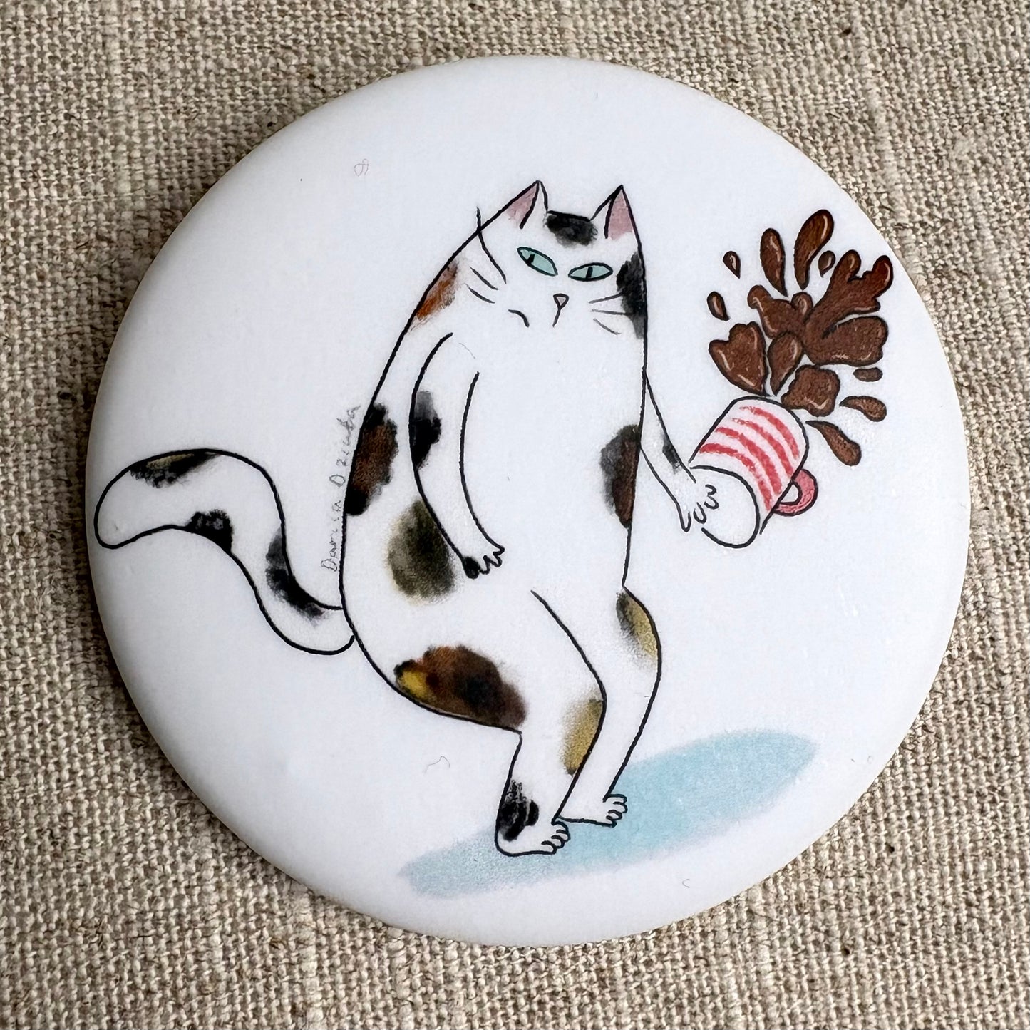 Angry Cat Button Pin – Made in Canada