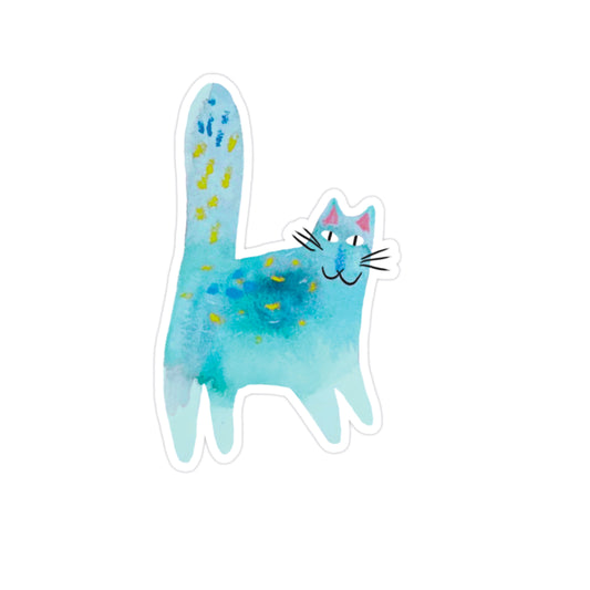 Autocollant : Chat bleu