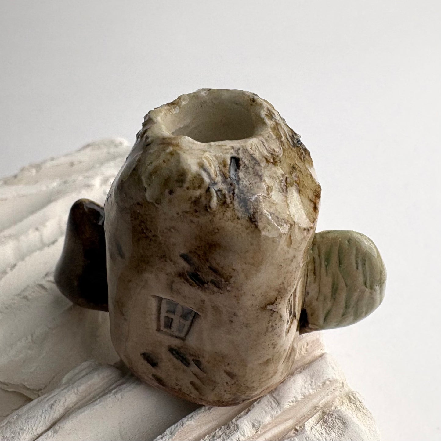 Mini House, Cat and Tree Bud Vase – Handmade Ceramic Miniature Vase