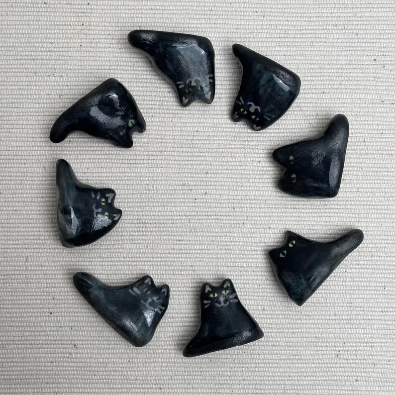 Tiny Porcelain Cat – Hand-Sculpted Mini Kitty Figurine (Selected at Random)