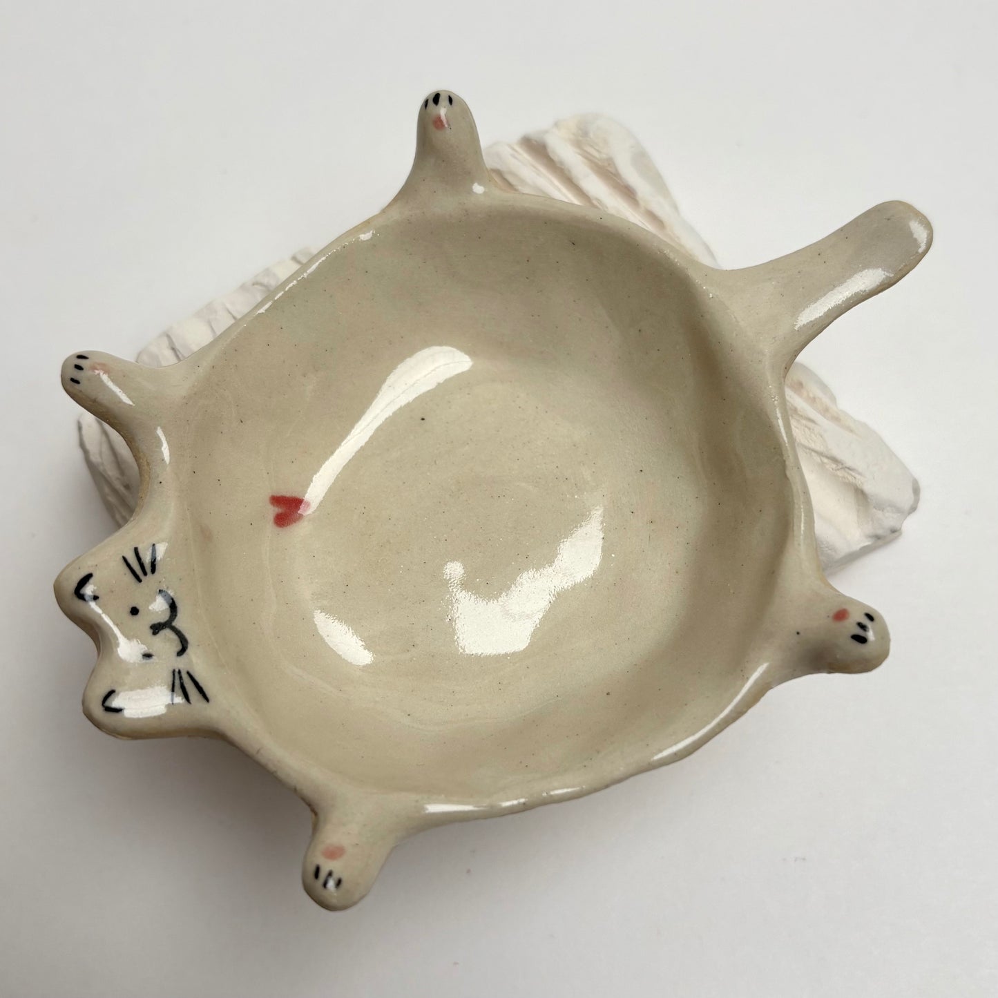 Handmade Ceramic Cat Dish — Mini Snack Dish, Sauce Bowl or Trinket Dish