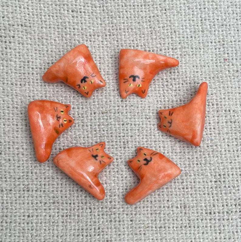 Tiny Porcelain Cat – Hand-Sculpted Mini Kitty Figurine (Selected at Random)