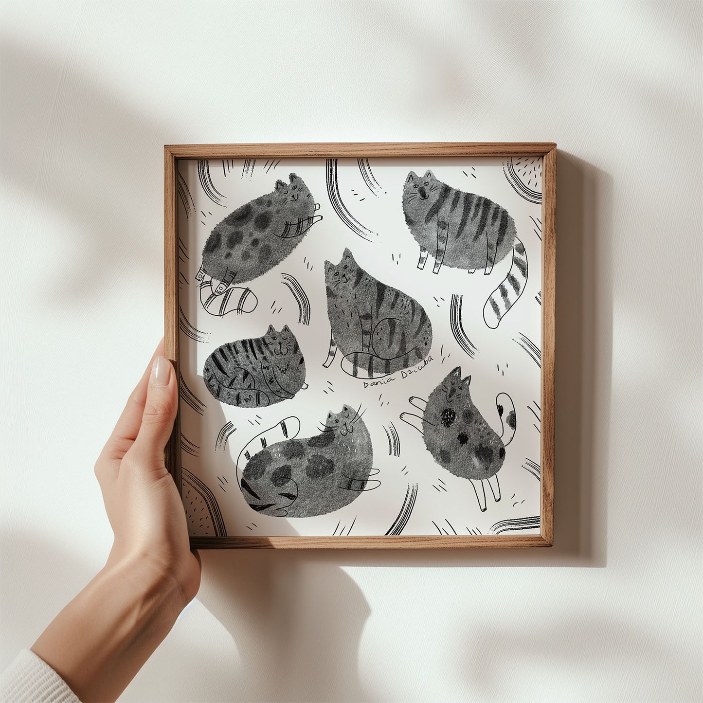 Impression d'art sans cadre : Whimsical Cat Gang