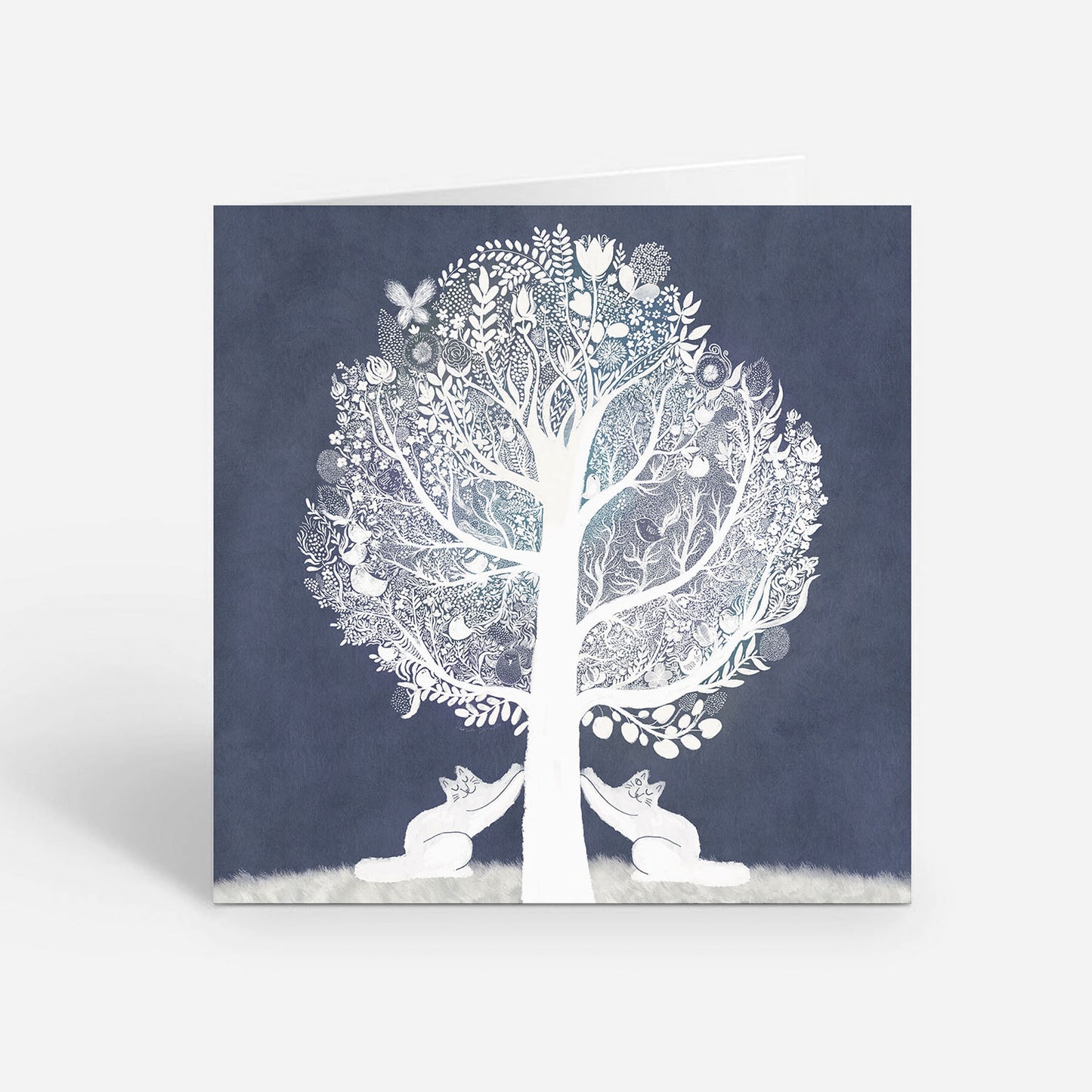 Carte de vœux carrée : Chats Purrfect Tree of Life