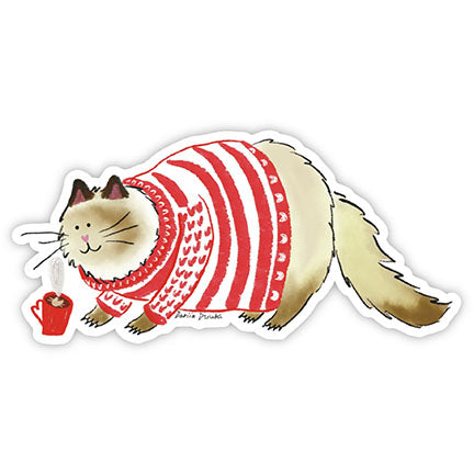 Cat and Coffee Sticker
