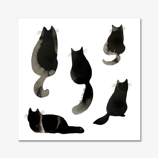 Black Cats Unframed Art Print