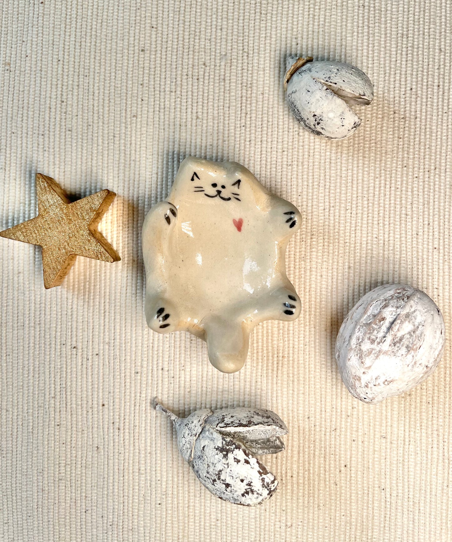 Mini plat à bagues en céramique fait main pour chat