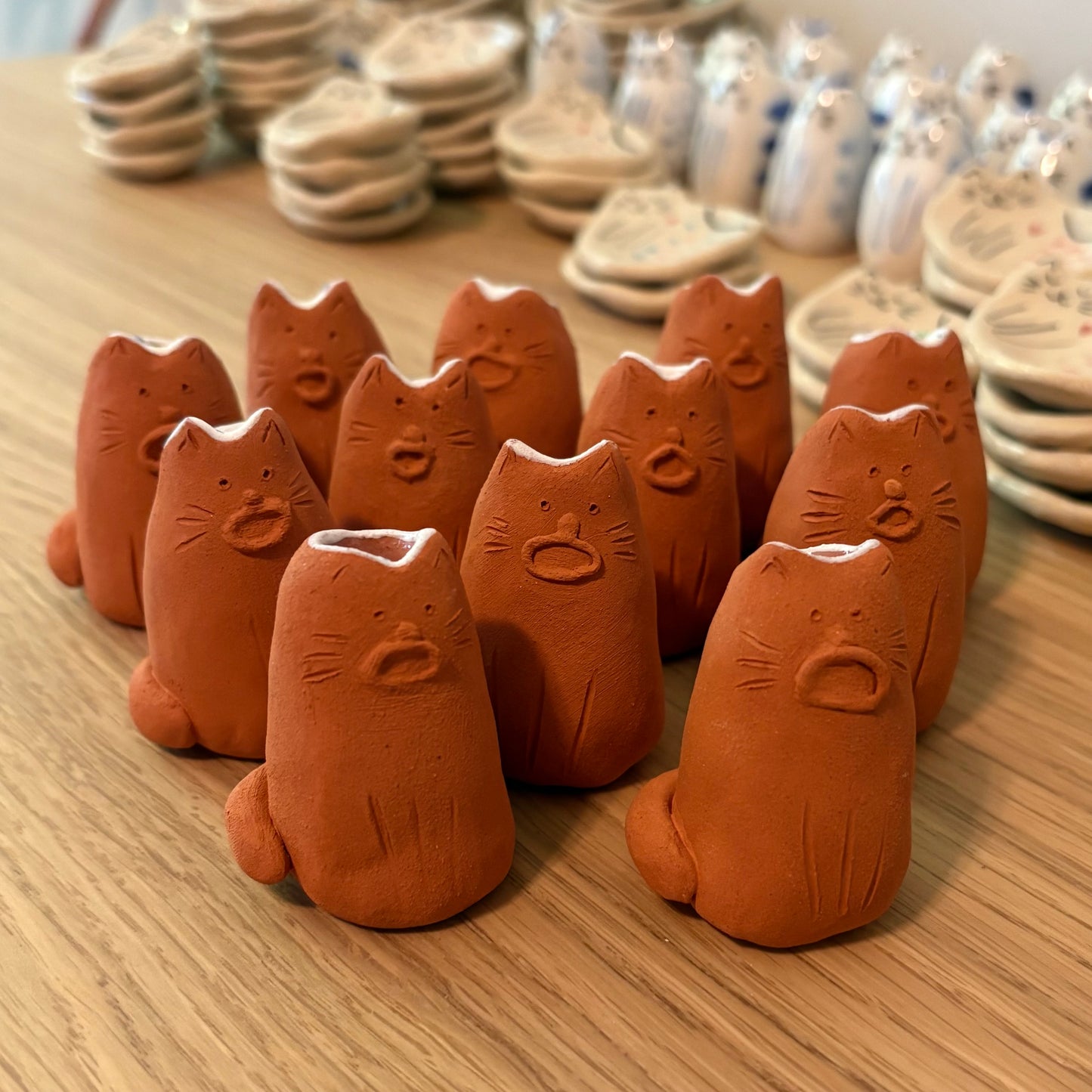 Singing Cat – Terracotta Bud Vase and Whisker Keeper