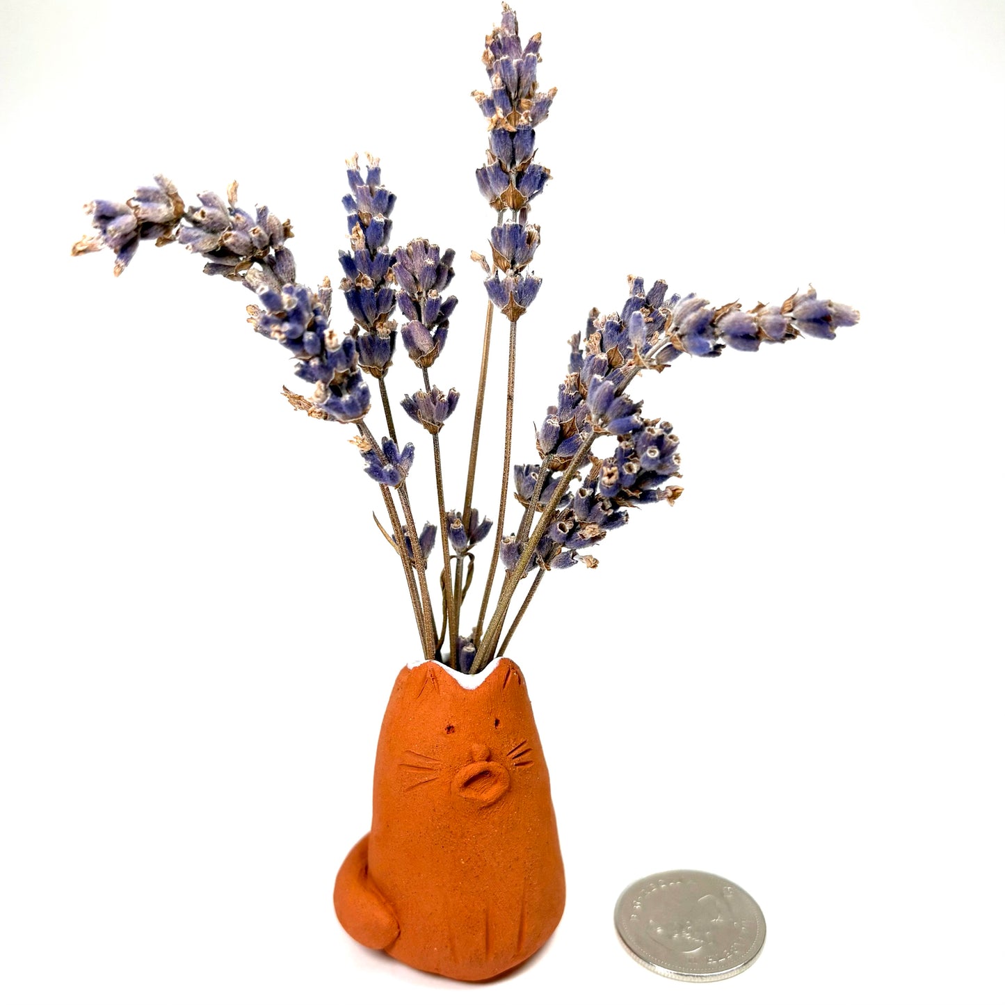 Singing Cat – Terracotta Bud Vase and Whisker Keeper