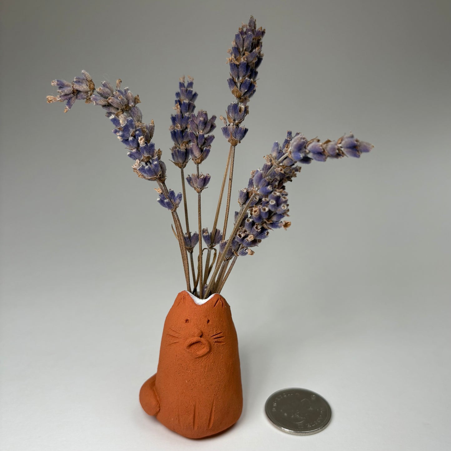 Singing Cat – Terracotta Bud Vase and Whisker Keeper