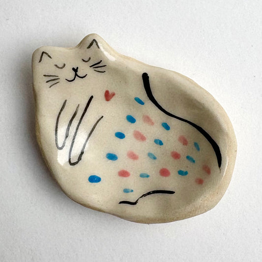 Tiny Handcrafted Ceramic Dish – Creamy Glazed Mini Catchall (2” x 1.25”)