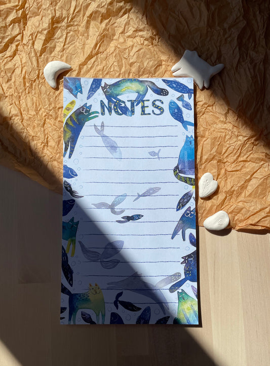 Notepad: Cats and fish