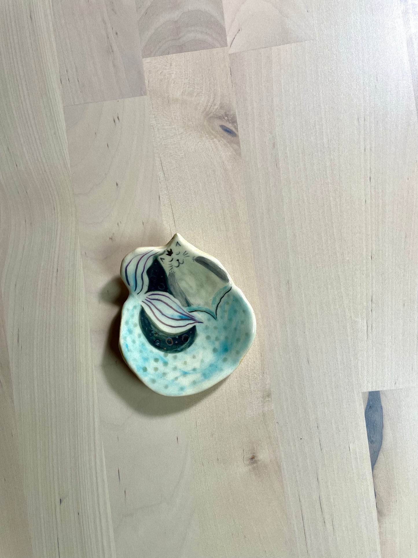 Ceramic: Cat mermaid dishes
