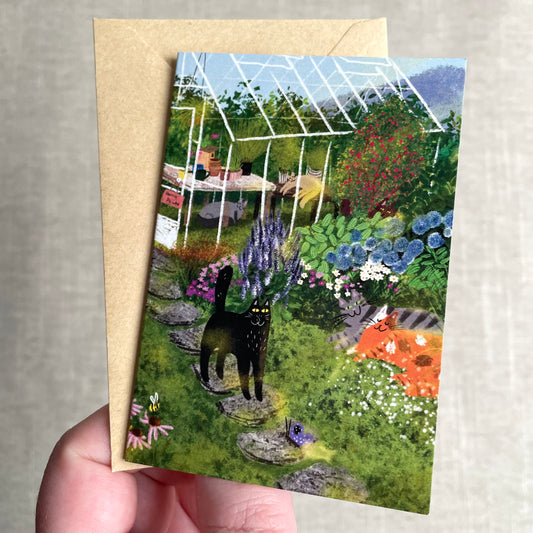 Mini carte : Chats près d'une serre