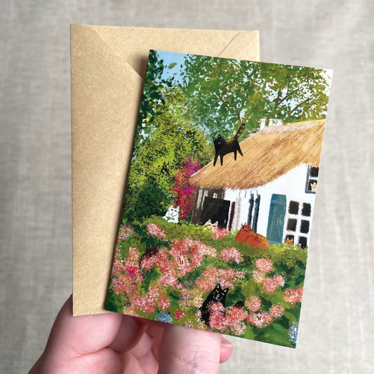 Mini card: Cats at a Canal