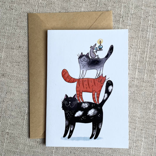Mini card: A Cat Tower and a Mouse