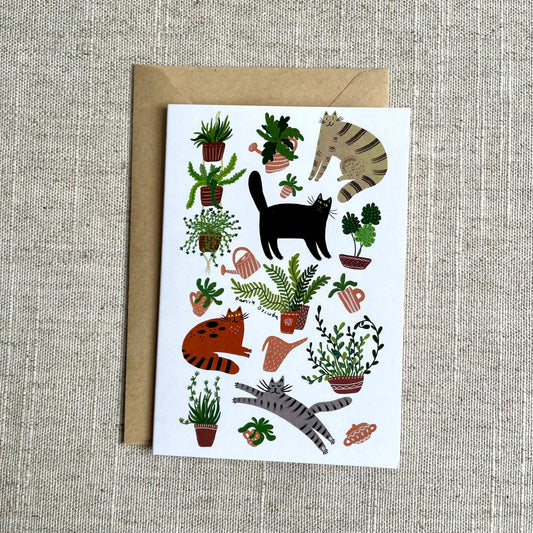 Mini carte : Chats parmi les pots