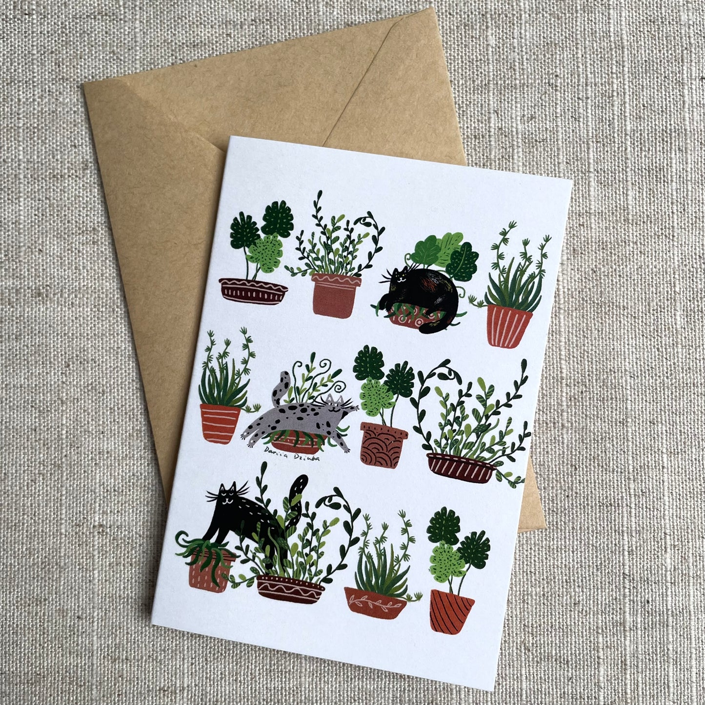 Mini card: Cats on Pots