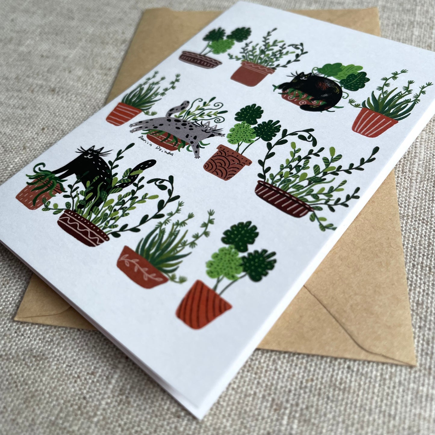 Mini card: Cats on Pots