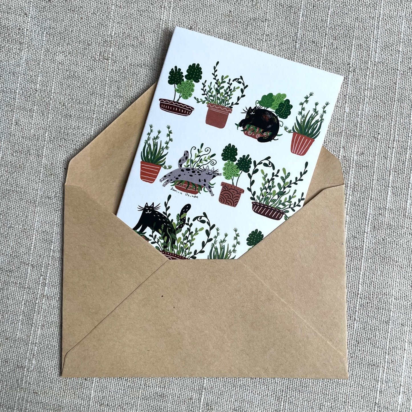 Mini card: Cats on Pots