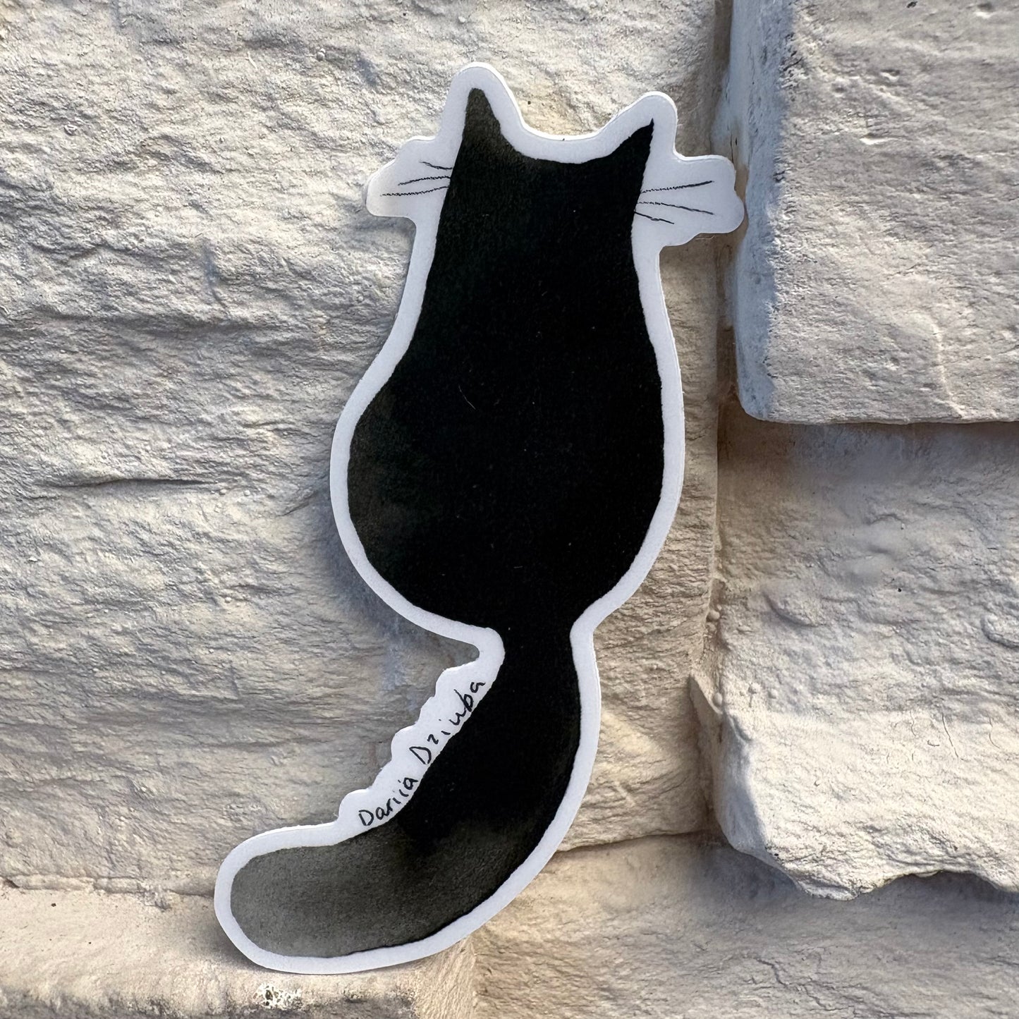 Autocollant : Chaton assis à l'encre