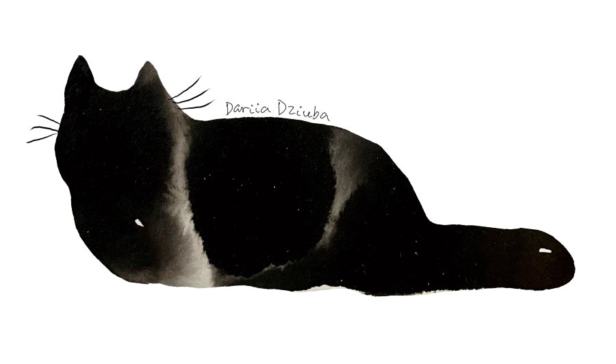 Autocollant : Chat pain d'encre