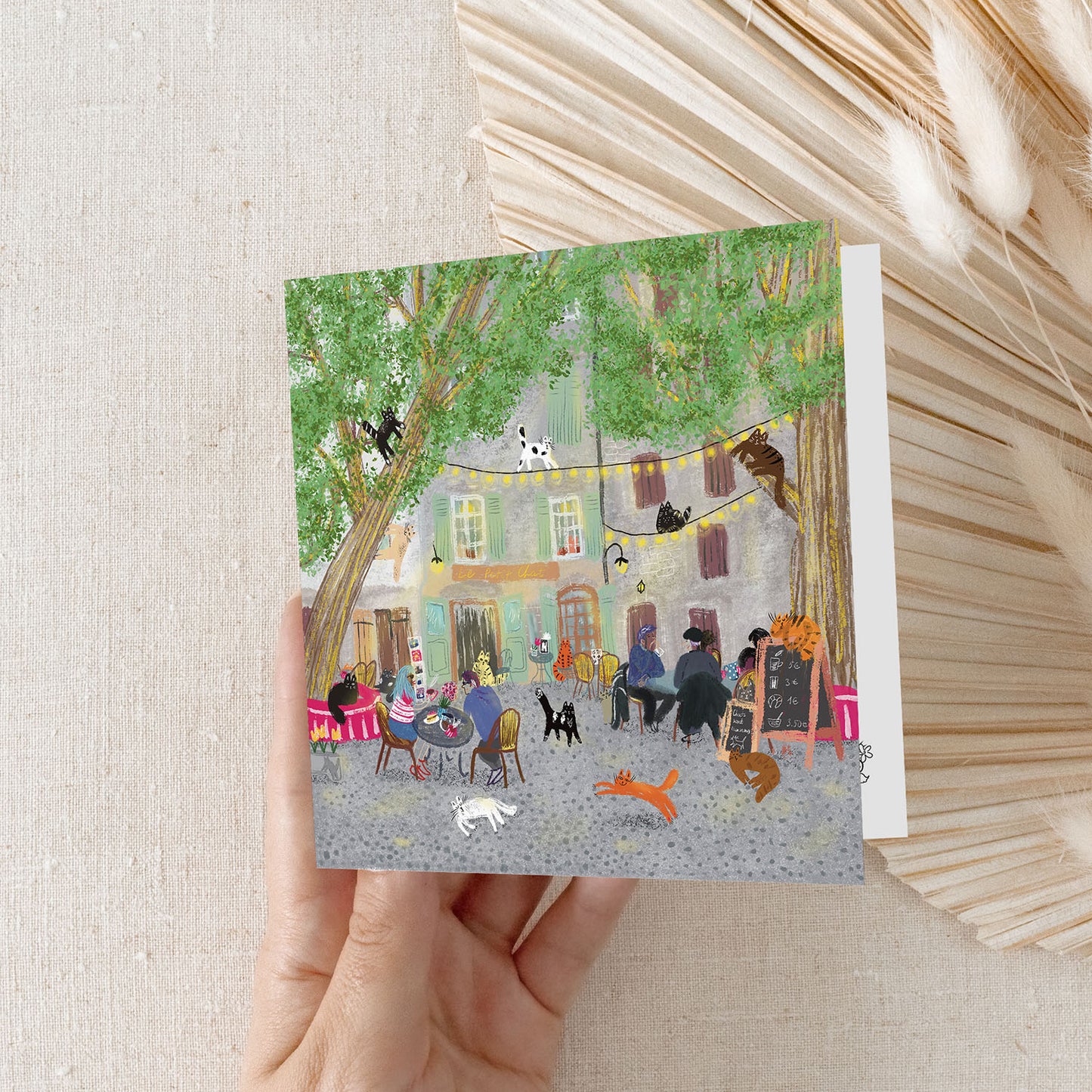 Carte carrée chats en France: Carte de voeux