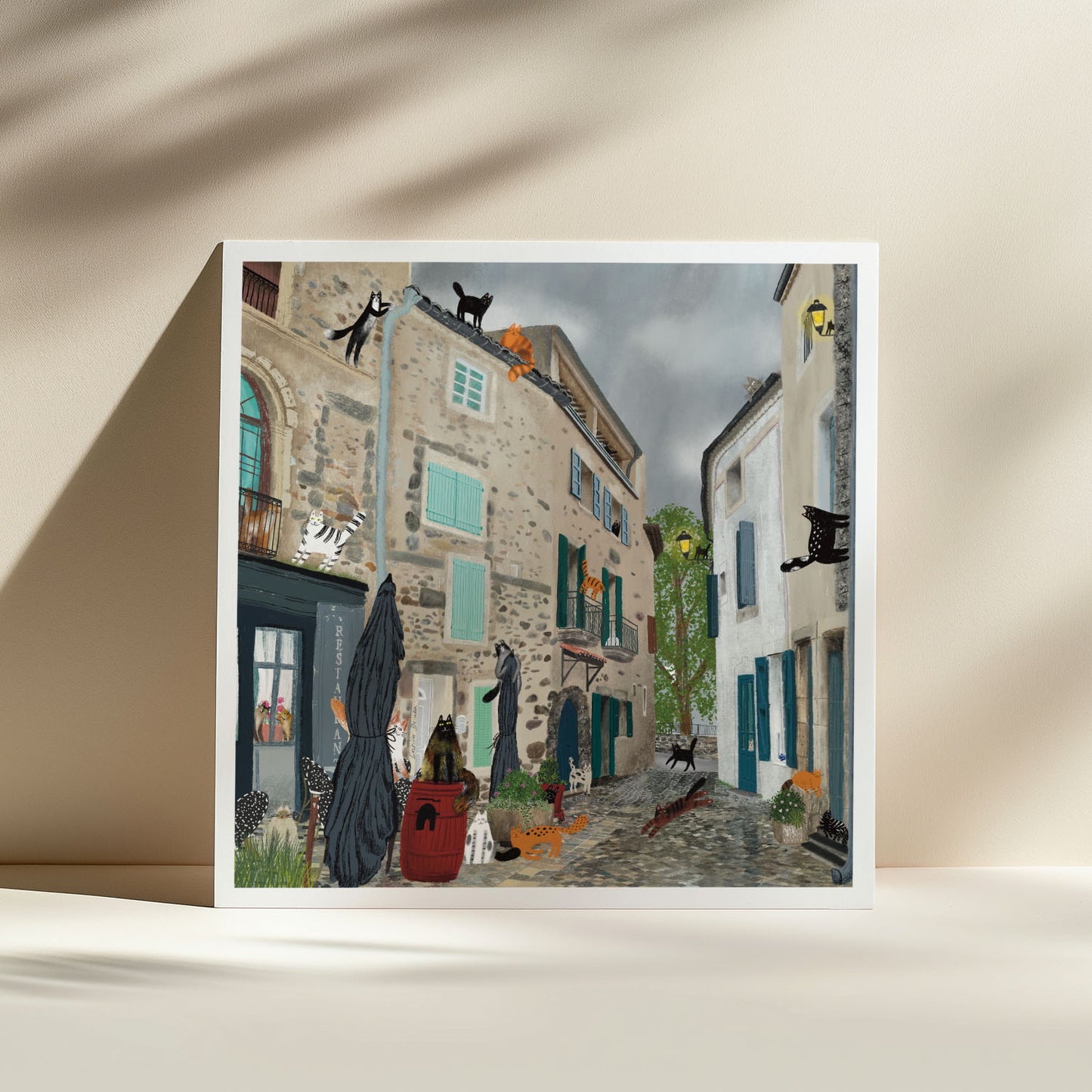 Impression d'art non encadrée : Chats après la pluie (Bize-Minervois)