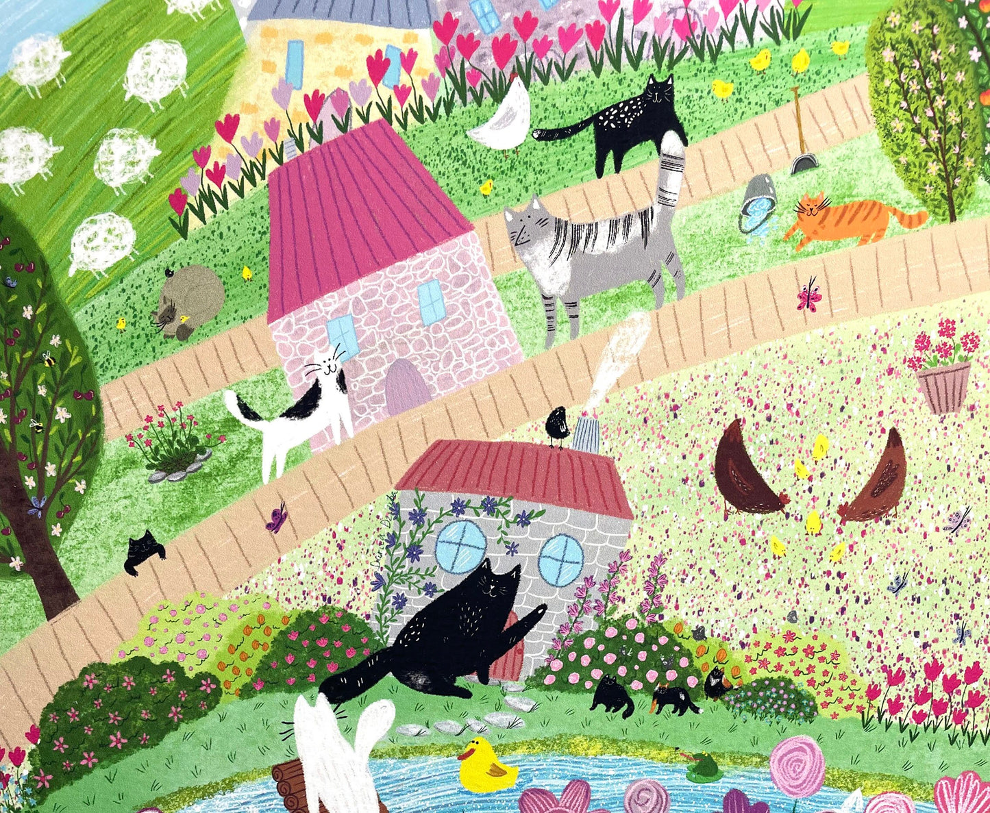 Impression d'art sans cadre : Crazy Cat Village