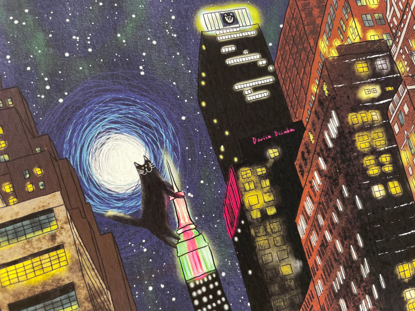 Impression d'art chat : Cat Kong - Chat sur l'Empire State Building NY