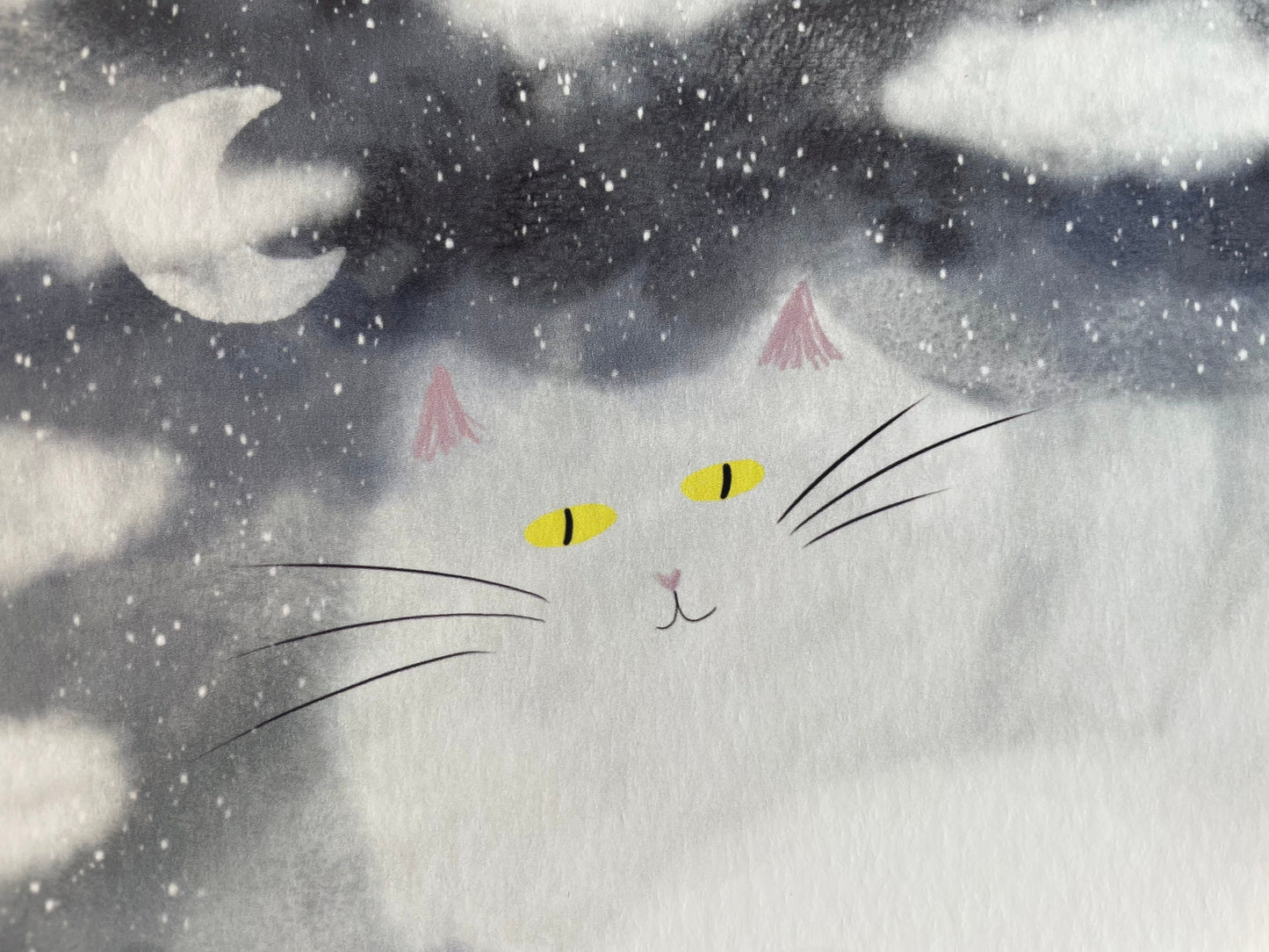 Impression d’art de chat : Illustration d’illustration de chat de nuage d’hiver