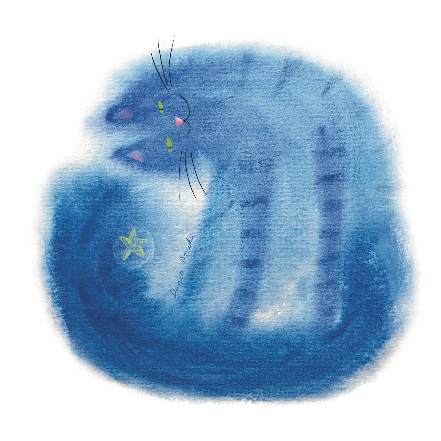 Cat and Star Unframed Art Print