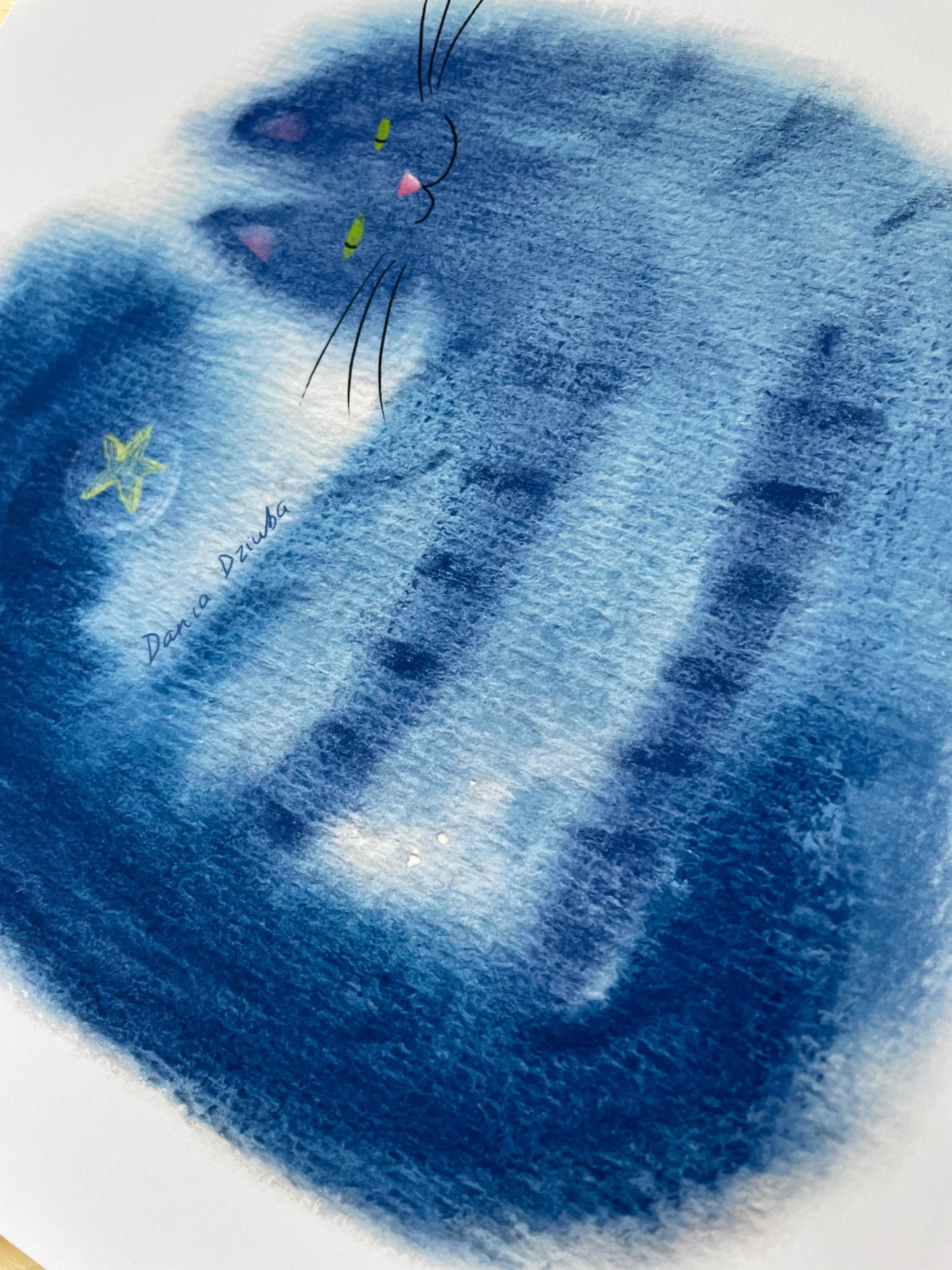 Cat and Star Unframed Art Print