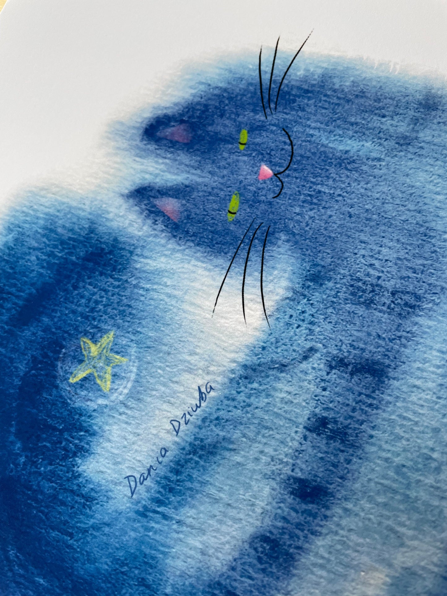 Cat and Star Unframed Art Print