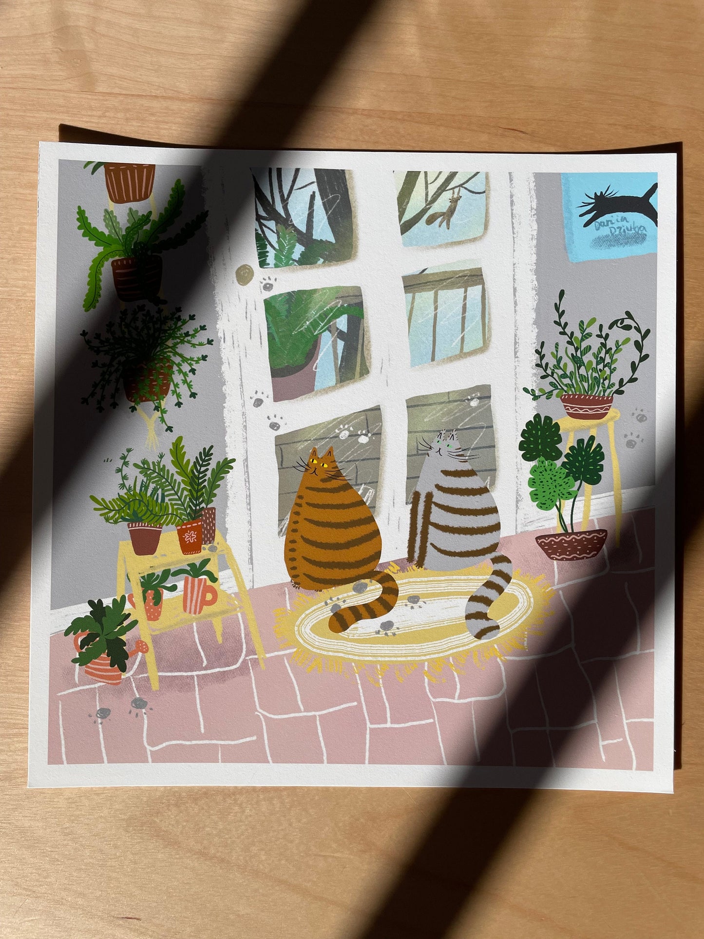 Impression d'art de chat : Chats à la porte