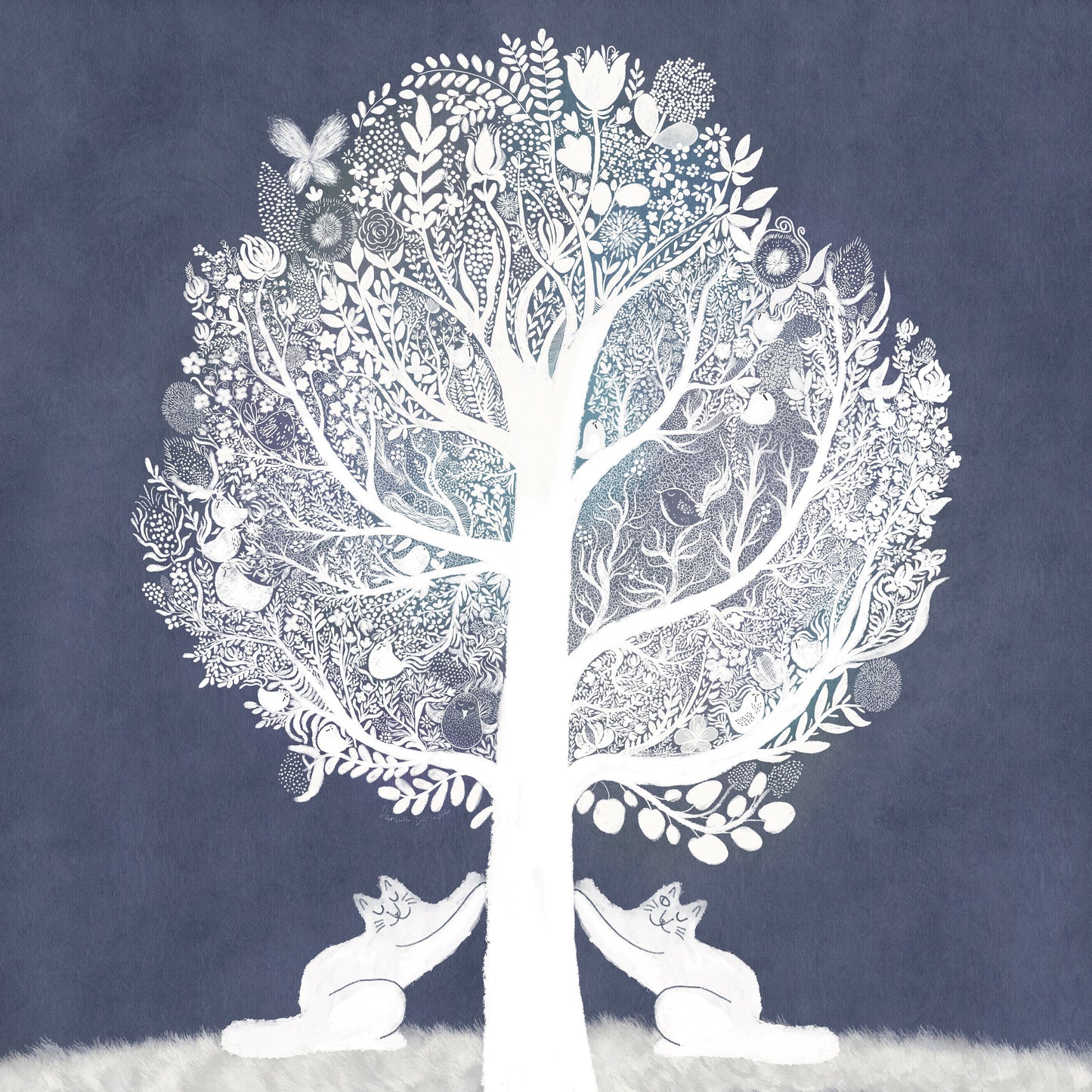 Impression d'art de chat : arbre griffonné