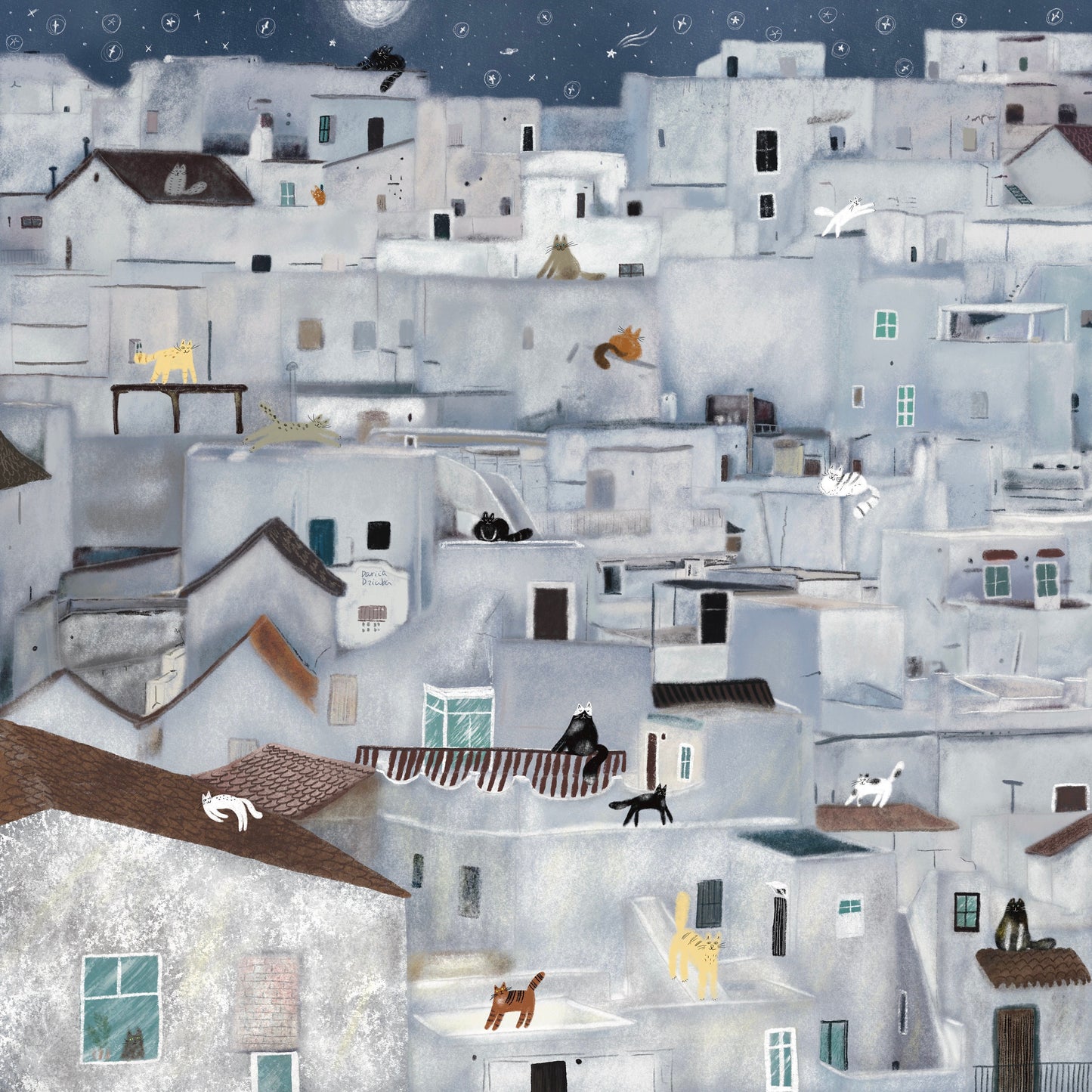 Impression d'art de chat : Pueblos Blancos