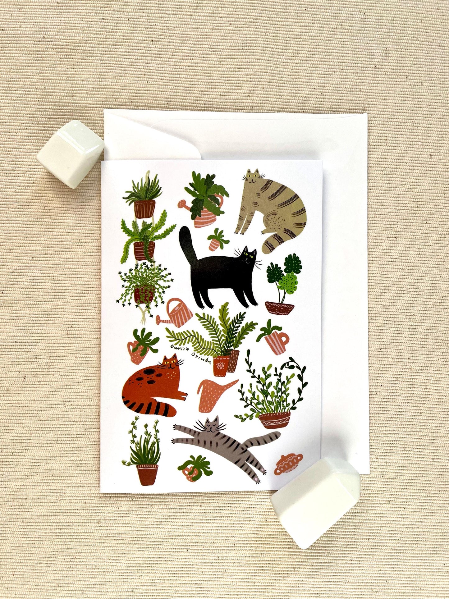 Carte de vœux verticale : Des amis ronronnés ! Fantaisiste