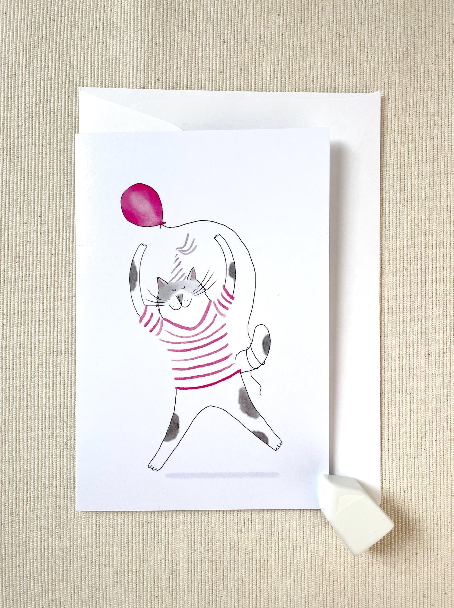 Carte de vœux Celebration Cat 4x6 – Parfait pour les anniversaires, les anniversaires de mariage ou simplement pour envoyer un sourire !