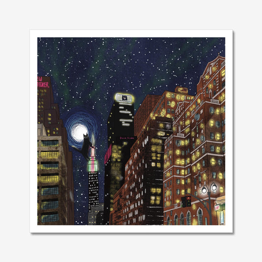 Impression d'art chat : Cat Kong - Chat sur l'Empire State Building NY