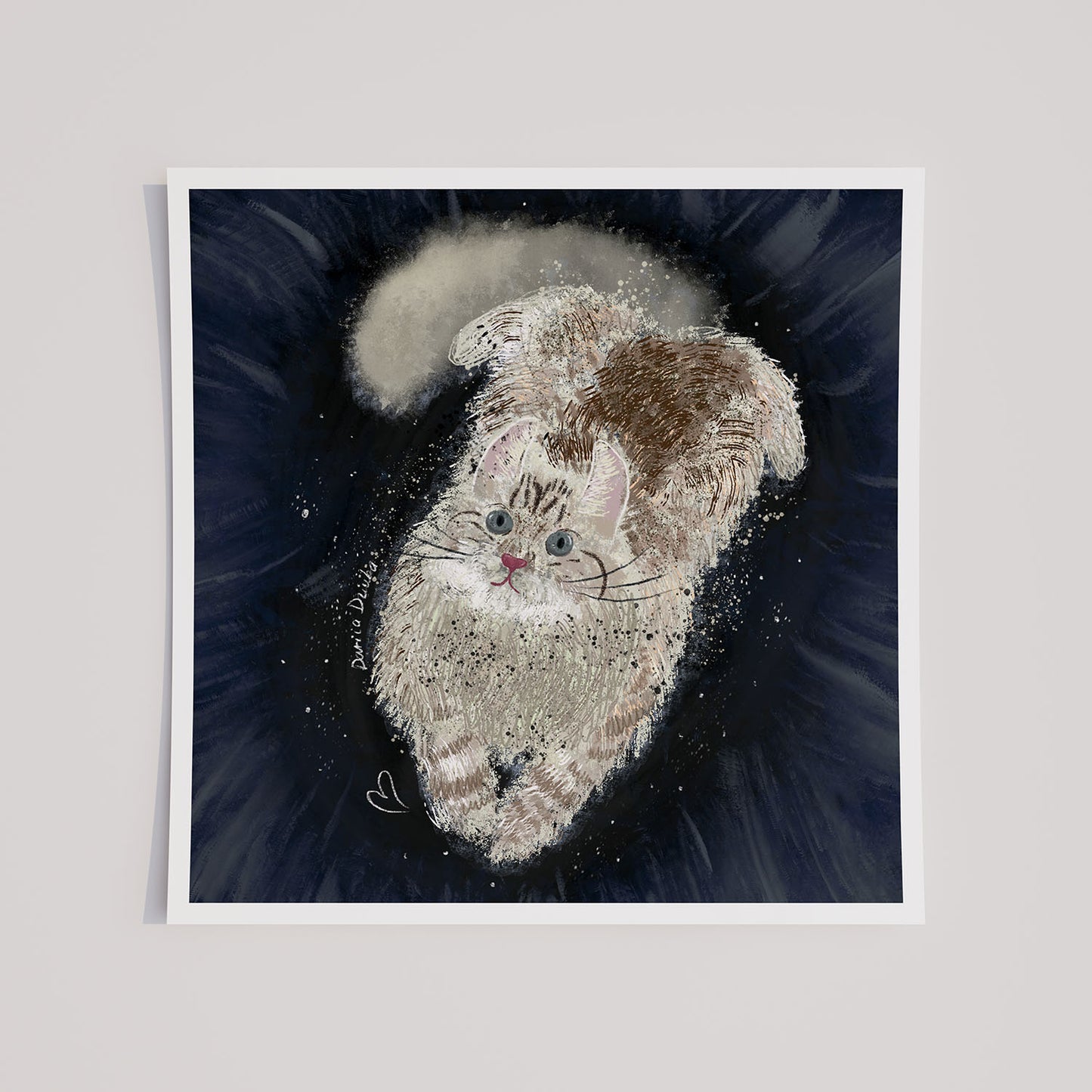 Portrait de chat beige, impression d'art sans cadre