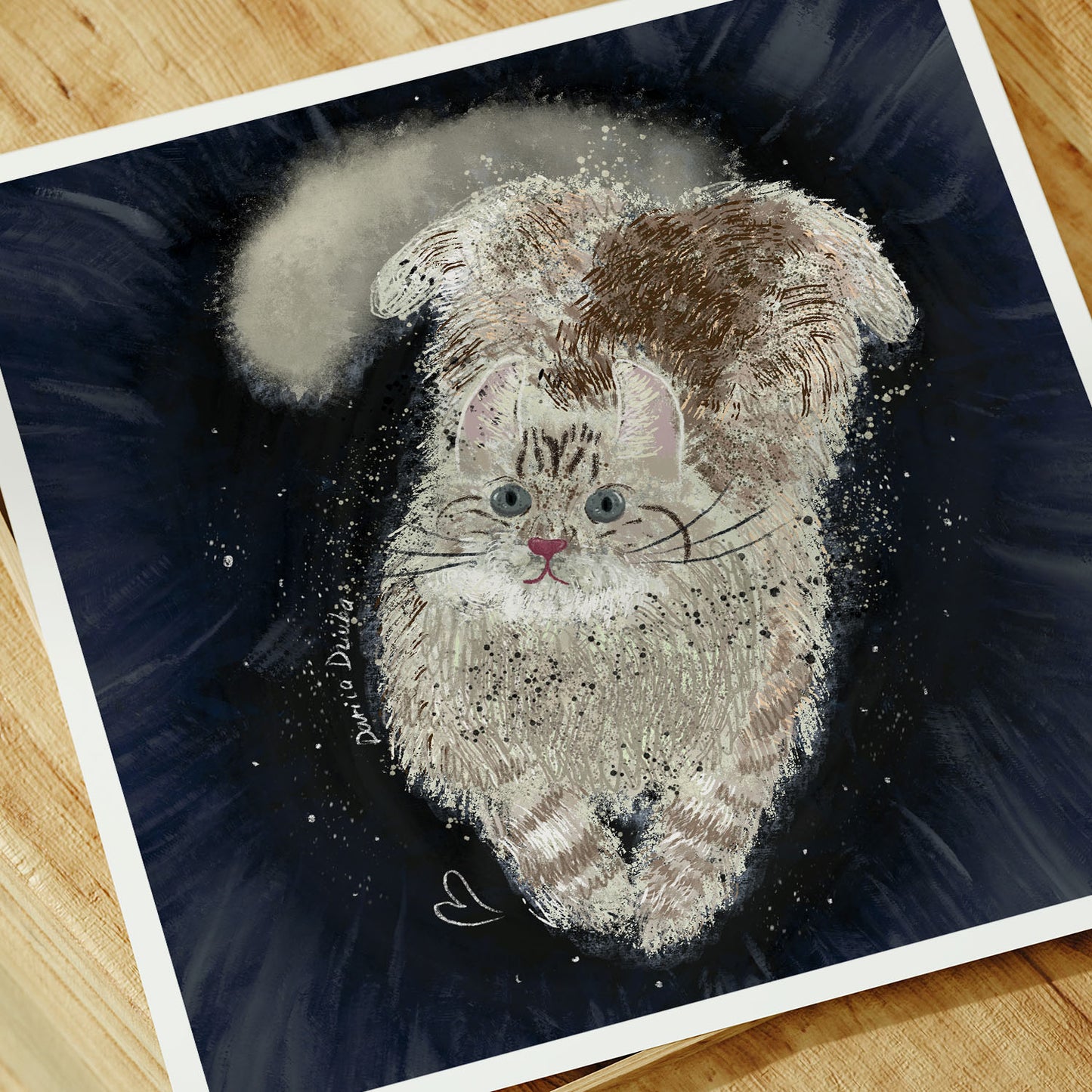 Portrait de chat beige, impression d'art sans cadre
