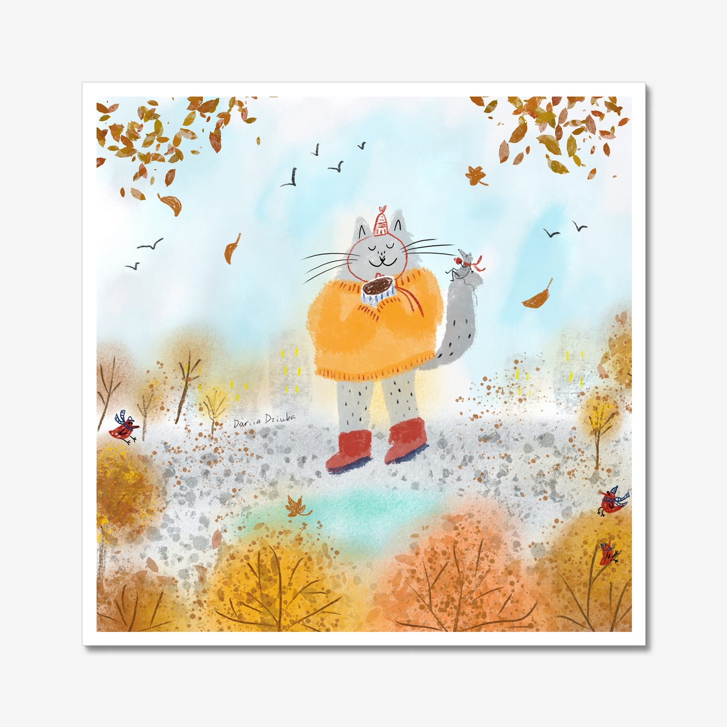 Unframed Art Print: Enjoying the Fall