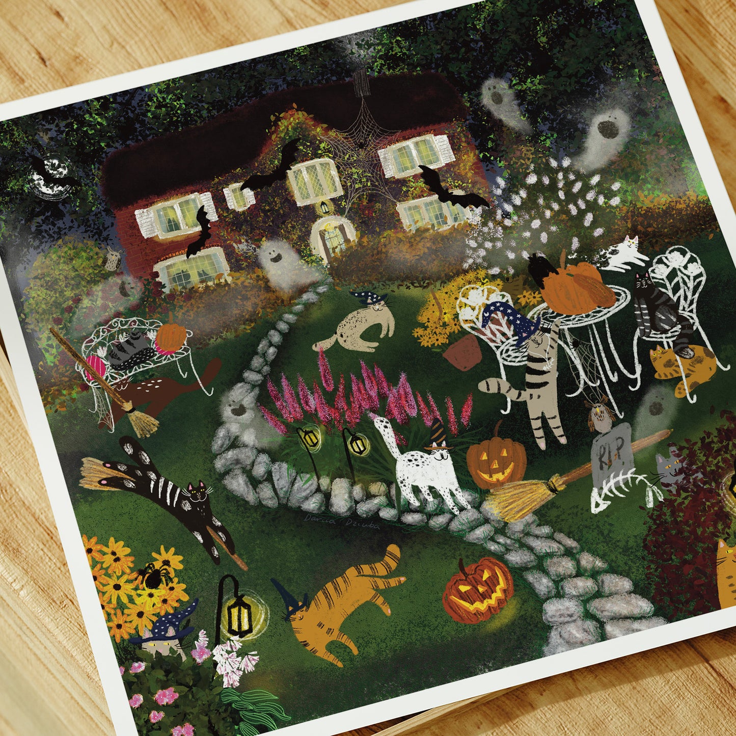Unframed Art Print: Mystical Meow Manor