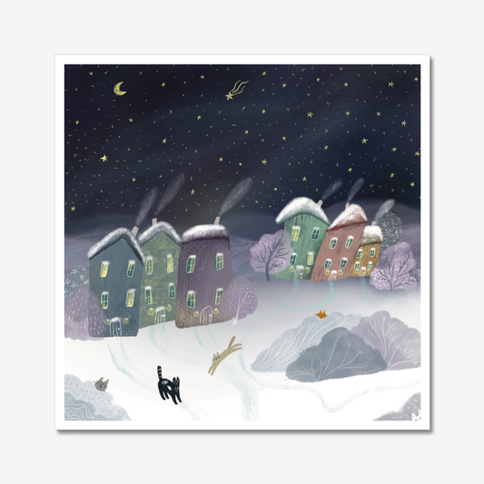 Unframed Art Print: Starry Winter Night