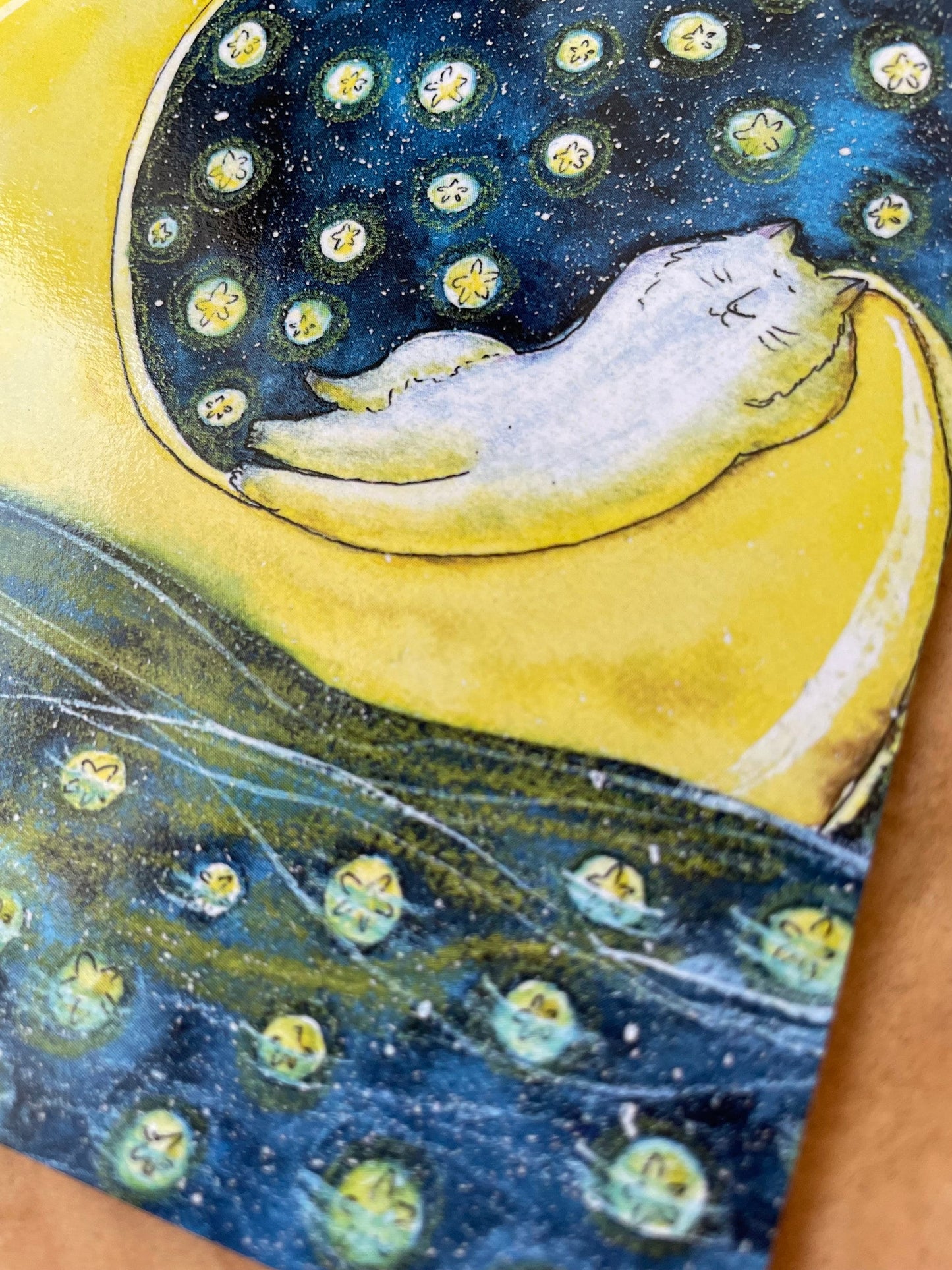 Carte carrée naviguant dans la nuit: Carte de vœux