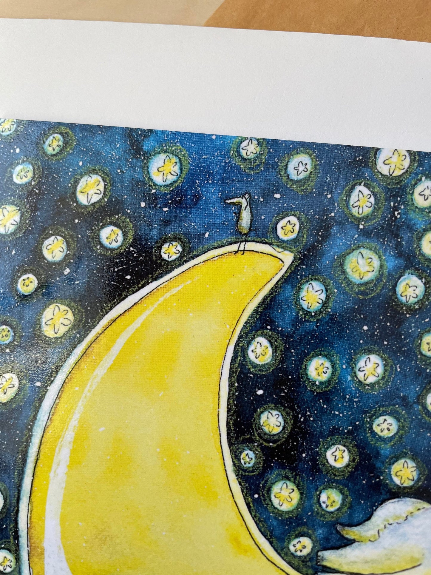 Carte carrée naviguant dans la nuit: Carte de vœux