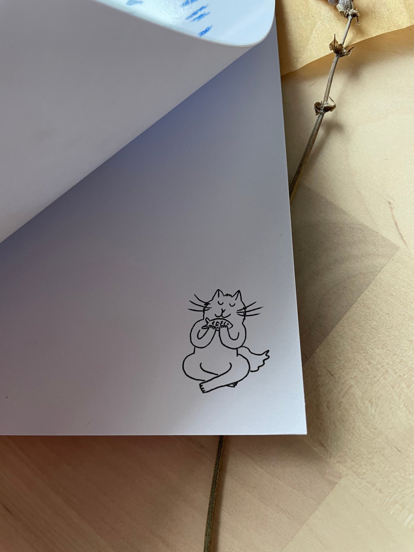 Carte de vœux carrée : Deux chats bleus