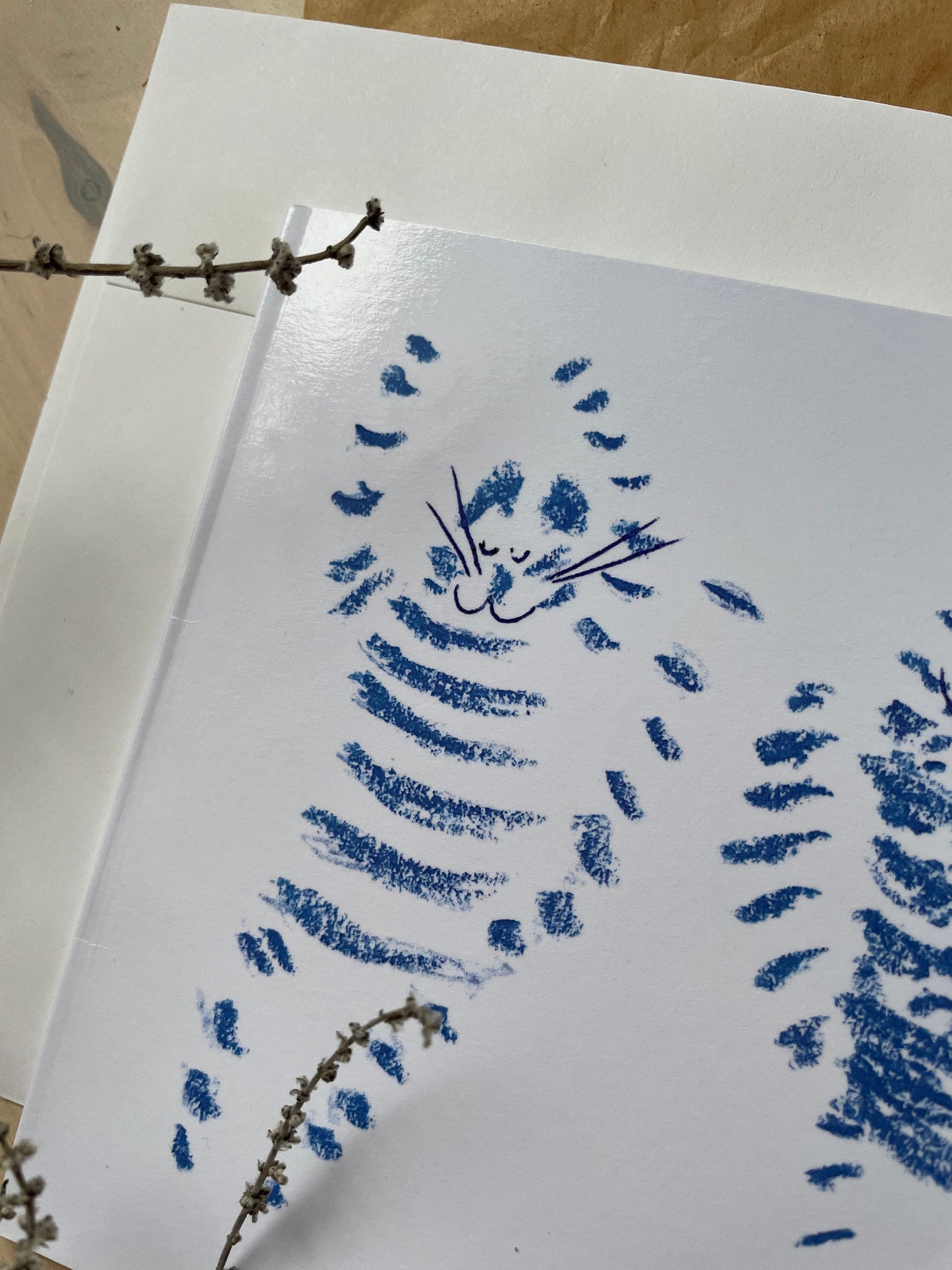 Carte de vœux carrée : Deux chats bleus